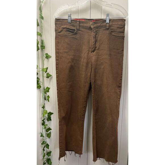Women’s NYDJ Mom Jeans Brown Tummy Tuck Straight Loose Fit Size 12 - Picture 1 of 7